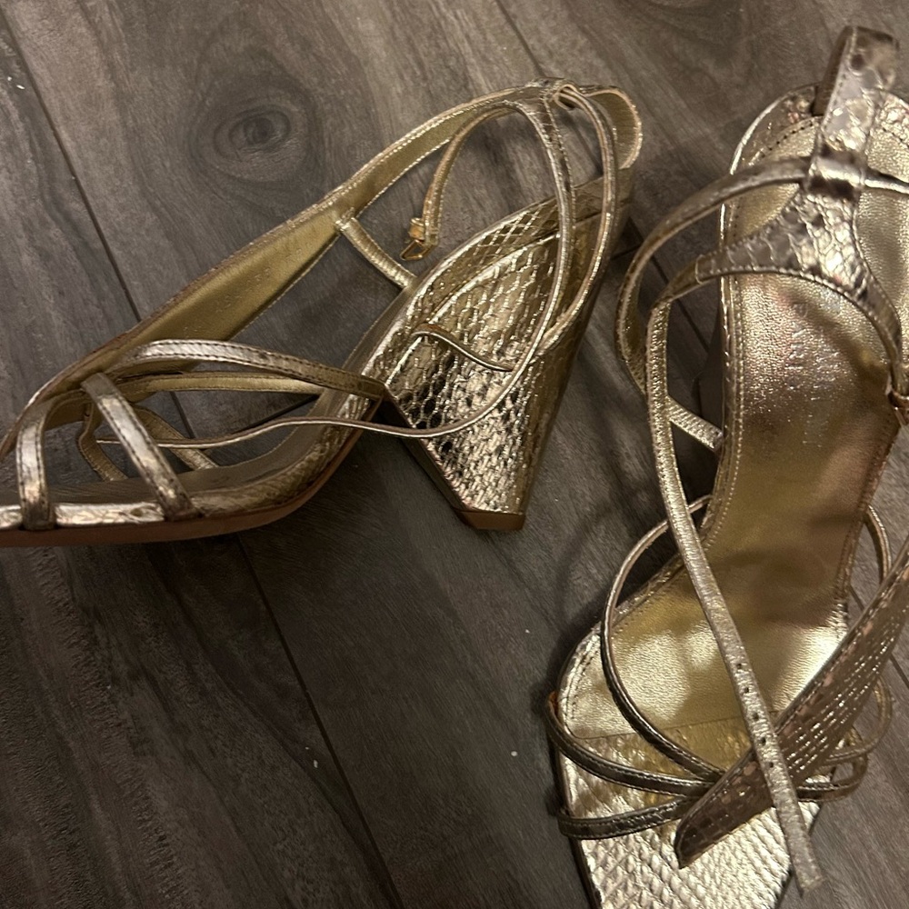 Yves Saint Laurent Metallic Sandals
